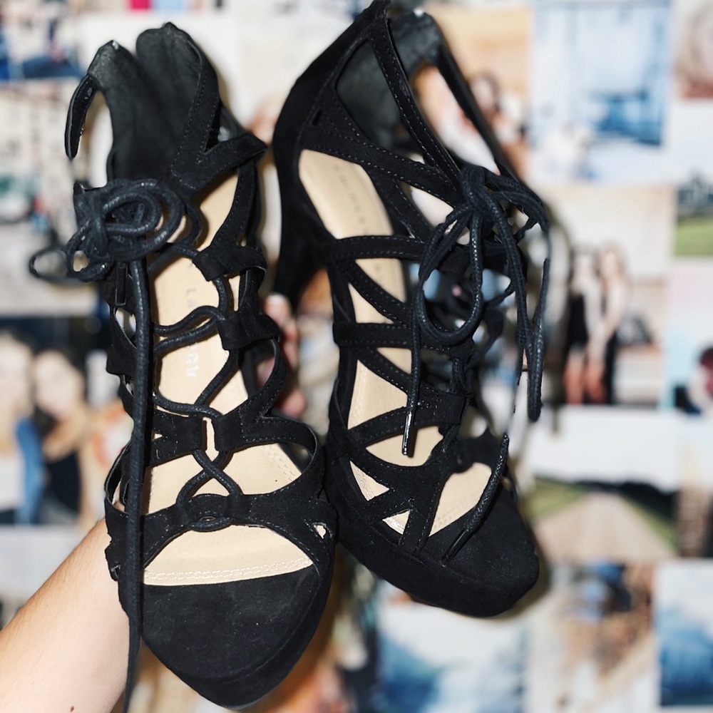 Chinese Laundry Black Strappy Heels